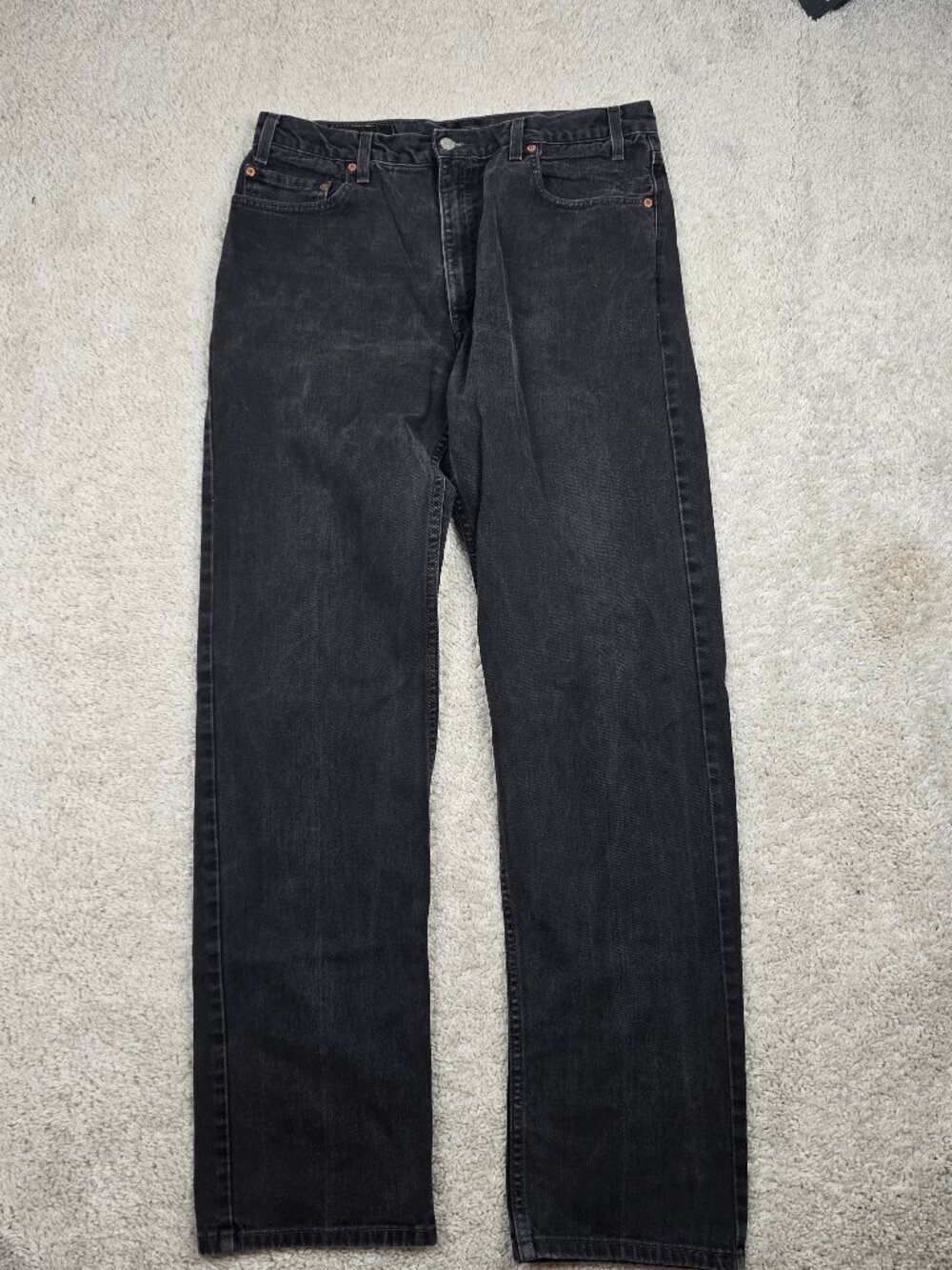 Levi's 505 Jeans Mens 36x36 Made in USA Dark Wash Black Grey VTG Y2K 2000s EUC